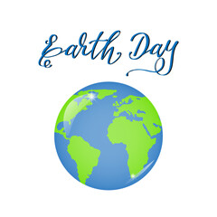 Earth Day write lettering.