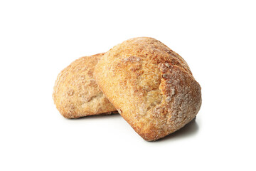 Fototapeta na wymiar Fresh baked buns isolated on white background