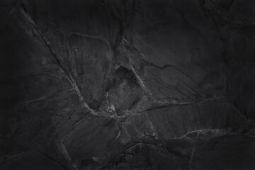 Fototapeta premium Dark grey black slate texture in natural pattern with high resolution for background and design art work. Black stone wall.
