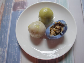 glutinous rice dumplings. thai dessert.