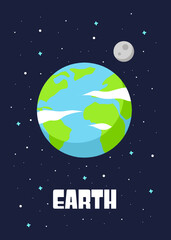 Fototapeta na wymiar The Earth Planet design, Vector illustrations of the of the earth planets in cartoon style.