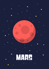 The Mars Planet design, Vector illustrations of the of the mars planets in cartoon style. © Yahya Art