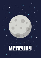 The Mercury Planet design, Vector illustrations of the of the mercury planets in cartoon style.