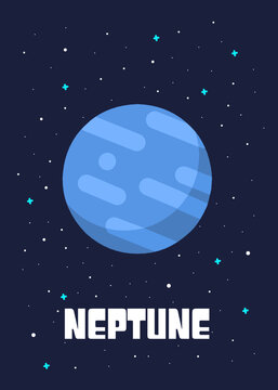 The Neptune Planet design, Vector illustrations of the of the neptune planets in cartoon style.