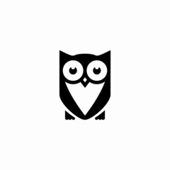 Fototapeta premium owl cute glass icon logo vector
