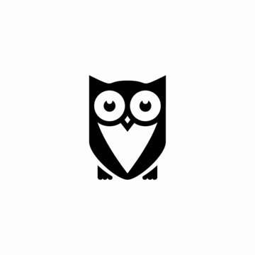 owl cute glass icon logo vector