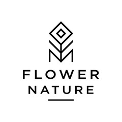 Geometry flower plant. Natural plant logo design. Modern and elegant for business, corporate, and corporate.