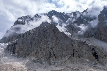 snow covered mountains in winter