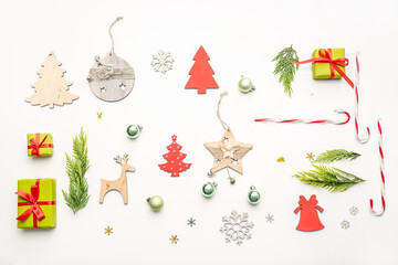 Beautiful New Year composition on white background