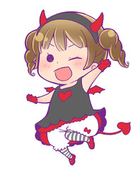 ハロウィン仮装の女の子_小悪魔