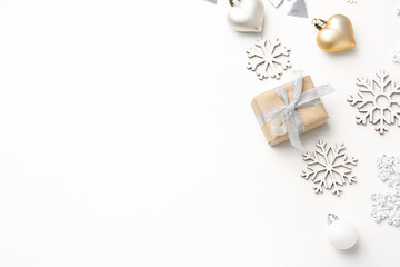 Beautiful New Year composition on white background