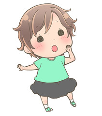 呼びかける女の子