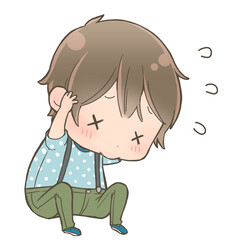 うずくまる男の子