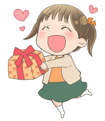 プレゼントをもらって喜ぶ女の子