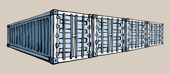 Container for transportation. Vector drawing