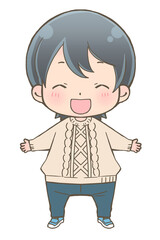 にっこり笑う男の子