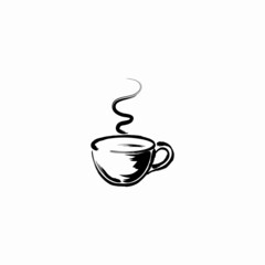 cup of tea with beans icon logo vector