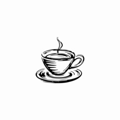 coffee cup tea icon logo vector