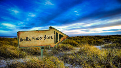 Street Sign HEALTH FOOD STORE