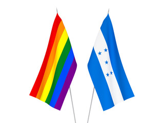 Honduras and Rainbow gay pride flags