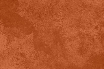 Saturated dark orange brown colored low contrast Concrete textured background with roughness and...