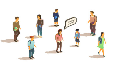 set of students and pupils