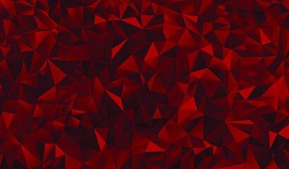 Red polygonal background. Red triangle background. Vector illustration.