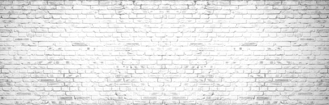 Fototapeta white brick wall background in rural room
