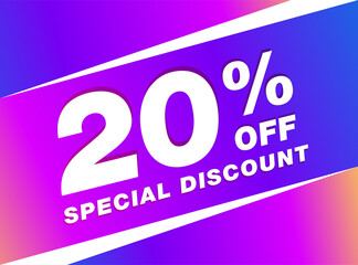 20% OFF Sale Discount Banner. Discount offer price tag. 20% OFF Special Discount offer
