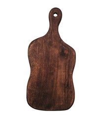 Wooden cutting board, handmade wood cutting board isolated on white background.