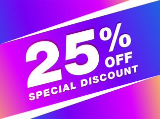 25% OFF Sale Discount Banner. Discount offer price tag. 25% OFF Special Discount offer