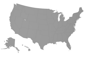 USA map with gray color