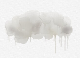 Abstract watercolor drawing on white background. Graphic design elements. Painted in brown color.