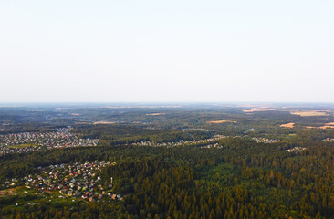 Beautiful top view of forest landscape with green trees