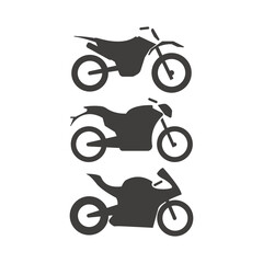 Motorbike vector icon set in black color Illustration