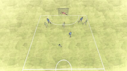 フットサル 屋外 ゴールシーン スライディング有り イラスト12 Athlete Wall Mural Athle Hiro Studio