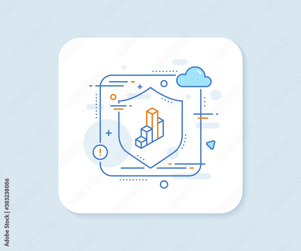 Aufkleber diagram chart line icon. abstract vector button. column 3d graph sign. market analytics symbol. 3d c