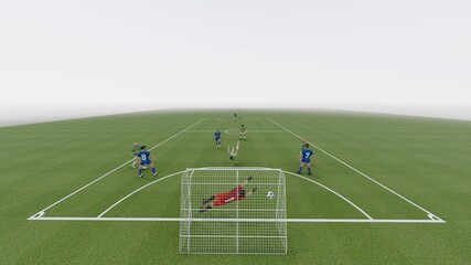 フットサル　芝生　屋外　ゴール前　オーバーヘッドシュート　スライディング無し2 © hiro studio