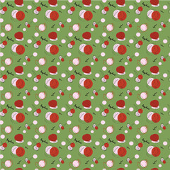 Lychee fruit pattern on dark green background