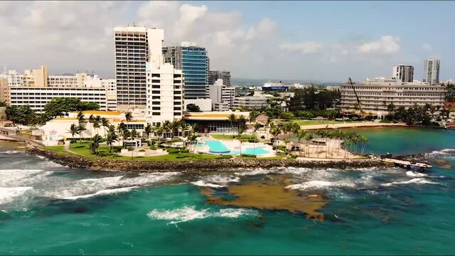 drone footage of island of puerto rico beaces resorts