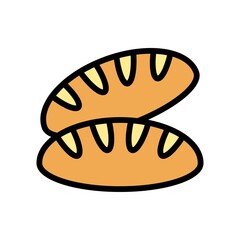 bakery shop icons related baked cake or bread with slices vectors with editable stroke,