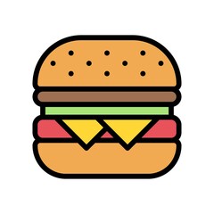 bakery shop icons related spicy and chilly burger vectors with editable stroke,
