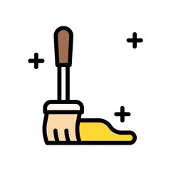 bakery shop icons related basting brush with butter vectors with editable stroke,