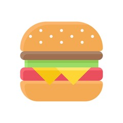 bakery shop icons related spicy and chilly burger vectors in flat style,