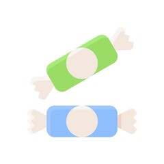 bakery shop icons related candies with pack and circle vectors in flat style,