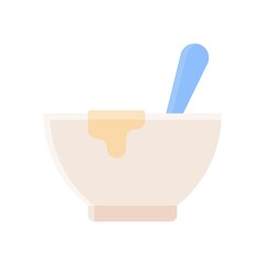 bakery shop icons related wheat bowl with spoon vectors in flat style,