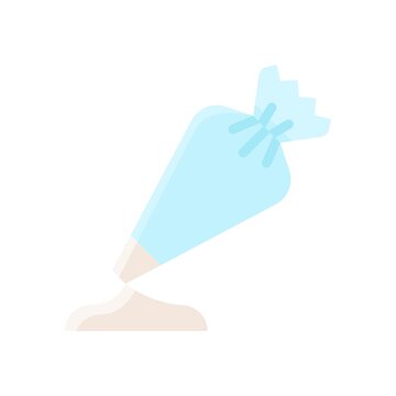 bakery shop icons related piping bag with cream vectors in flat style,