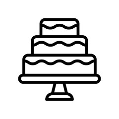 bakery shop icons related bakery cake in layers with plate vectors in lineal style,