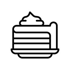 bakery shop icons related bakery cake in layers with plate vectors in lineal style,