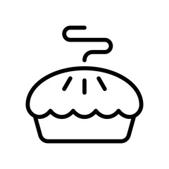 bakery shop icons related baked cup cake with cup vectors in lineal style,